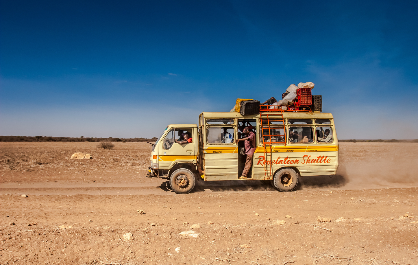 Kenya people on a minibus